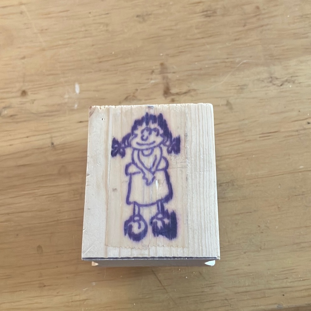Wooden Stamp with Cartoon Design